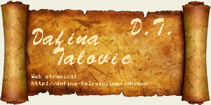 Dafina Talović vizit kartica